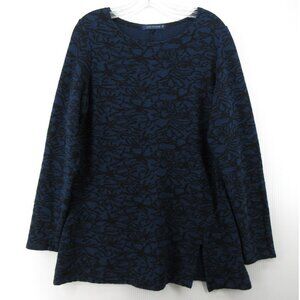 Cut Loose Sweater Medium Pullover Abstract Floral Textured USA Made